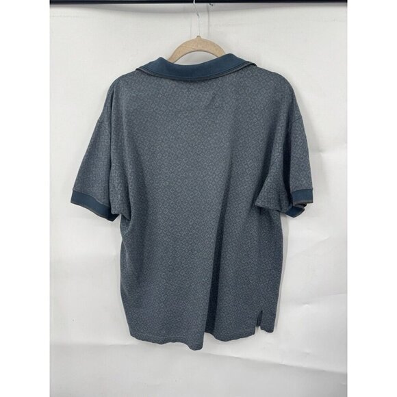 Yves St Laurent Polo Shirt Women L Blue Collared Short Sleeve Preppy Geometric - Picture 2 of 7